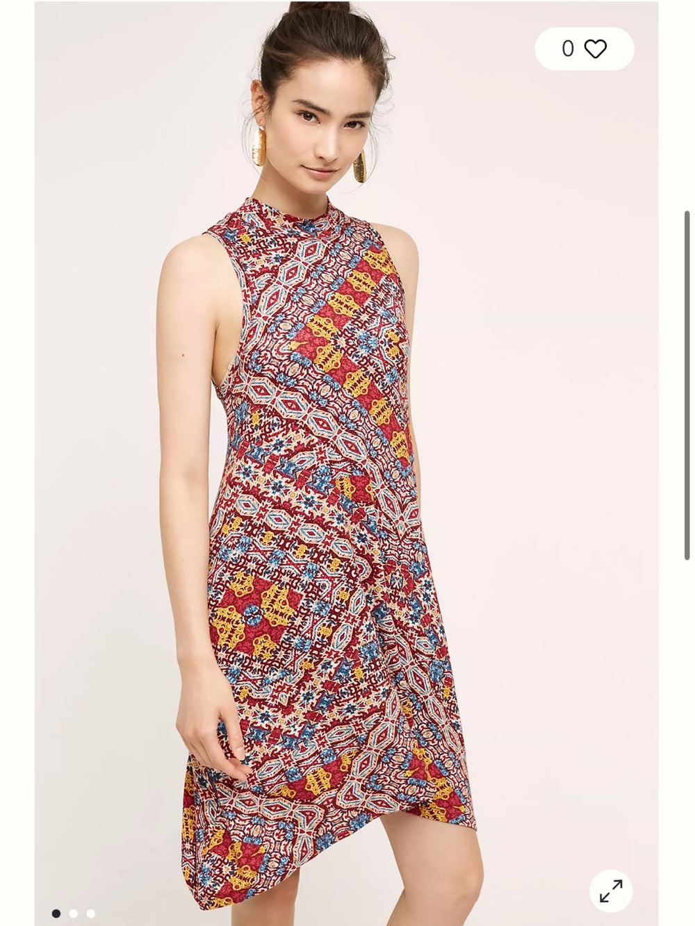 Maeve - Anthropologie Sleeveless  Dress in Burgundy, Mustard and Teal